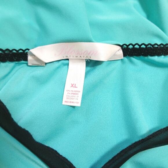 Blossom Intimates teal & sheer chiffon nightie XL - Picture 5 of 6